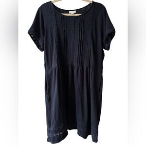 J.Jill Petite XL Dress Navy Blue Short Sleeve Boho Dress Women Pullover